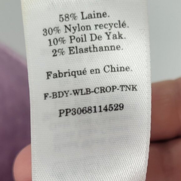 Everlane Wool Lavender Knit Crop Top Medium - Picture 6 of 6